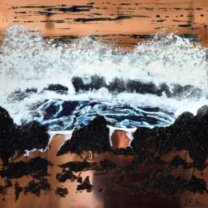 ink on copper Bay Watch by Sue Eaton - ink on copper