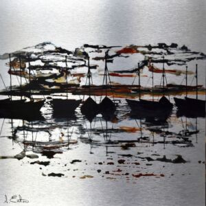 Sue Eaton Night Light by Sue Eaton - ink on aluminium