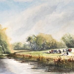Grazing by the River Stour by Vernon Lever