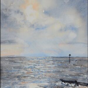 Watercolour Felixstowe eventide by Frances Barthorpe