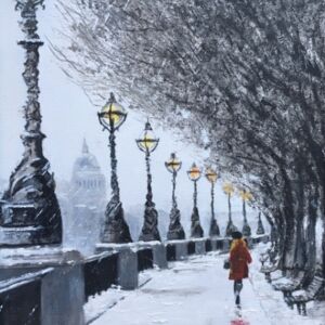 Acrylics stroll along the embankment by Di Fackerall