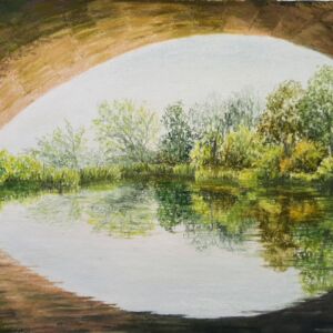 Soft pastel Under the A12 at Dedham by Di Williamson
