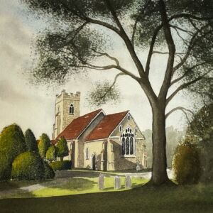 Watercolour Borley Church by Julie Iveson