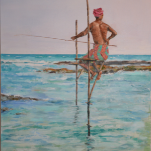 Oil A Sri Lankan Fisherman by Susan Austin