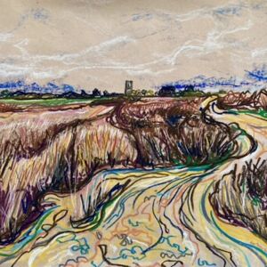 Pastel Covehithe beach path by Patrick Will Baker