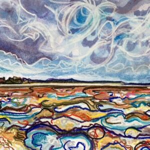 Pastel Low tide at Brancaster by Patrick Will Baker