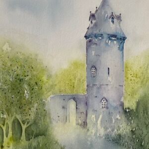 Watercolour Trelissick Water Tower by Catherine Potter