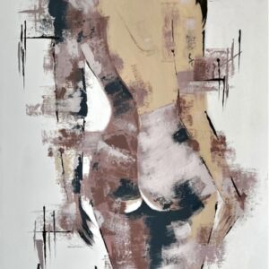 Acrylics Fading into herself by Linda Flaherty